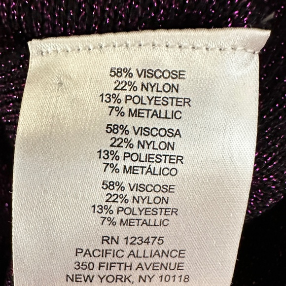 Ellen Tracy Sparkle Cardigan Sweater Purple Size Medium - Picture 5 of 12